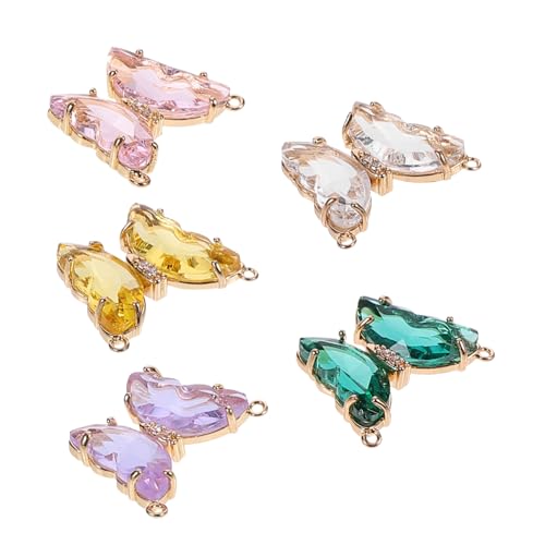 Veemoon 5 Stück Teiliges Metall Schmetterlings Anhänger mit Kristallverzierung Bunte DIY Schmuckanhänger Charms für Armbänder Halsketten und Pulloverketten Veemoon 5 Stück Teiliges Metall Schmetterlings Anhänger mit Kristallverzierung Bunte DIY Schmuckanhänger Charms für Armbänder Halsketten und Pulloverketten von Veemoon