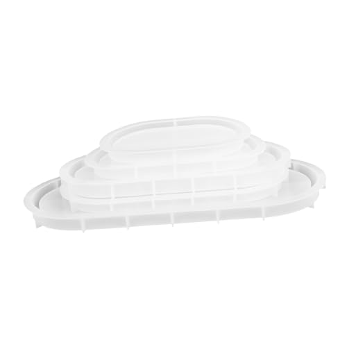 Veemoon 5 Stück Teiliges Oval Epoxidharz Tray Silikonform mit Kanten Schmuckplatte Gießform für Diy Handwerk und Heimdekoration für Schmuckherstellung und Aufbewahrung von Veemoon