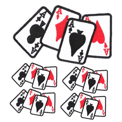 Veemoon 5 Stück Teiliges Poker Stil Aufnäher zum Aufbügeln Bestickte Patches für Kleidung Rucksäcke und DIY Projekte zum Verzieren und Reparieren von Veemoon
