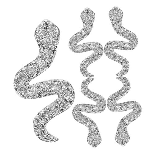 Veemoon 5 Stück Teiliges Schlangen Nail Art aus Silberner Legierung Funkelnde Strasssteine Einfache Anwendung für DIY Maniküre Auffälliges Gothic Design für Besondere Nagelgestaltung Veemoon 5 Stück Teiliges Schlangen Nail Art aus Silberner Legierung Funkelnde Strasssteine Einfache Anwendung für DIY Maniküre Auffälliges Gothic Design für Besondere Nagelgestaltung von Veemoon