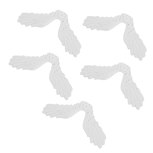 Veemoon 5 Stück Teiliges Weiße Engelsflügel Bastelornamente Kunststoff DIY Engel Flügel Dekorationen für Party Hochzeit und Geschenkaccessoires von Veemoon