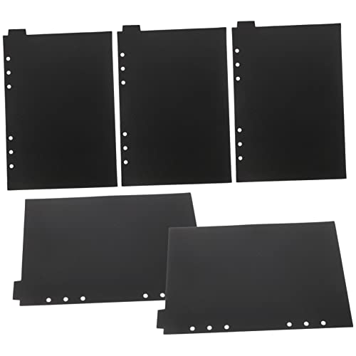 Veemoon 5 Stück Trennwand trennstreifen für ordner Ordnertrenner A5-Papierteiler Ordnerteiler mit 6 Löchern Kunststoff-Trennblätter für 6-Ring-Ordner Trennblätter für Ordner pp Black Veemoon 5 Stück Trennwand trennstreifen für ordner Ordnertrenner A5-Papierteiler Ordnerteiler mit 6 Löchern Kunststoff-Trennblätter für 6-Ring-Ordner Trennblätter für Ordner pp Black von Veemoon