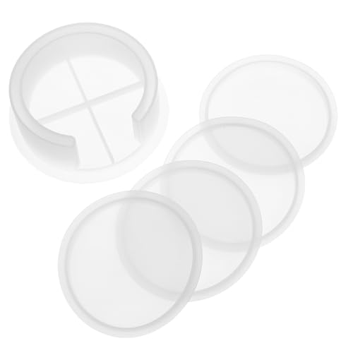 Veemoon 5 Stück Untersetzer Silikonform Schalenformen aus Silikon für Harz Ornamentformen für Epoxidharz Untersetzerformen für Epoxidharz Untersetzerformen für Harzguss Kieselgel Weiß von Veemoon