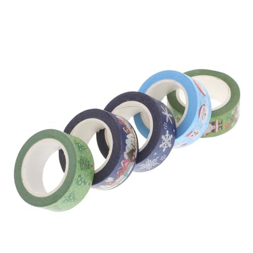 Veemoon 5 Stück Weihnachts-Washi-Tape weihnachtsdeko Handgemachtes Klebeband weihnachtsdeco Bastelzubehör Dekoration Stichworte Du Party tagebuch klebeband DIY Klebeband Papier von Veemoon