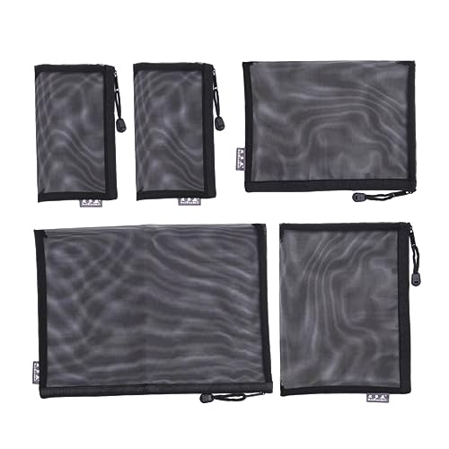 Veemoon 5 Stück Zipper -Dateibeutel büroorganisation office accessories school supplies Aktentaschen mit Reißverschluss Reißverschlusstasche Aktentasche aus Mesh Tasche für Aktenordner von Veemoon