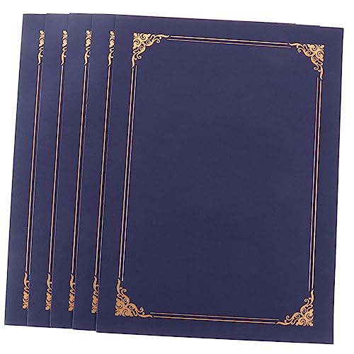 Veemoon 5 Stück mehrere Karte Weiß Zertifikat schälen Gold filges corner rounder aktenordner aktenmappe dokumentenmappe Diplom-Inhaber Urkundenumschlag Award-Cover Diplom-Cover Papier Blue von Veemoon