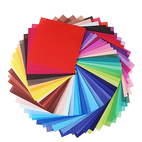 Veemoon 50 Blatt Buntes Origami manifold origami sto farbe falten Pastellpapier mehrfarbig Student Craft Accessoire Erwachsene Größe sortiert quadratisches Faltpapier Farb-Origami von Veemoon