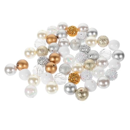 Veemoon 50 Stück Acryl Spacer Perlen Großes Bunte DIY Schmuck Basteln Perlen für Armbänder Halsketten Schlüsselanhänger Handgemachte Dekoration von Veemoon