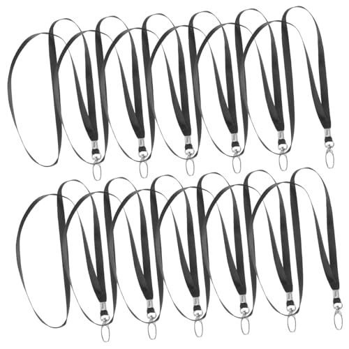 Veemoon 50 Stück Arbeitserlaubnisseil Kartenkarton schwarzes Schlüsselband Abzeichen-Clip Swivel Hook Lanyard Schlüsselbänder für ID-Abzeichen Abzeichen-Lanyards mit Clip Polyester von Veemoon