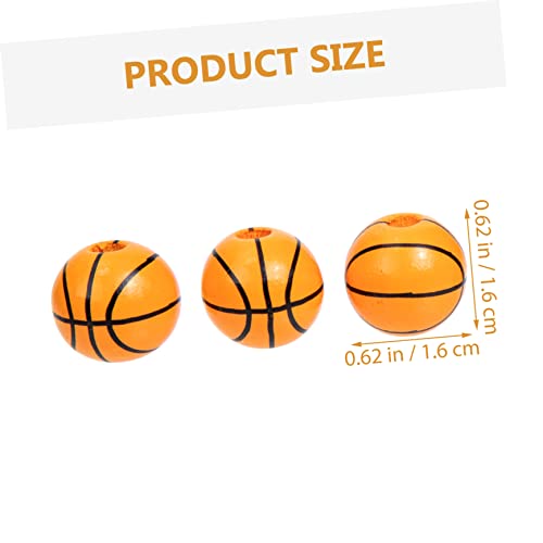 Veemoon 50 Stück Basketball Holzperlen zum Auffädeln Bunte DIY Schmuckperlen für Armband Halskette Herstellung Vielseitige Holzperlen für Basteln und Schmuckzubehör von Veemoon