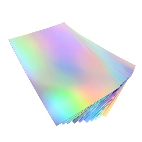 Veemoon 50 Stück DIY Bastelpapier Holografisch Doppelseitig Leuchtend Robustes Kartonpapier für Handarbeit Partydeko Schulprojekte für Bastelbegeisterte von Veemoon