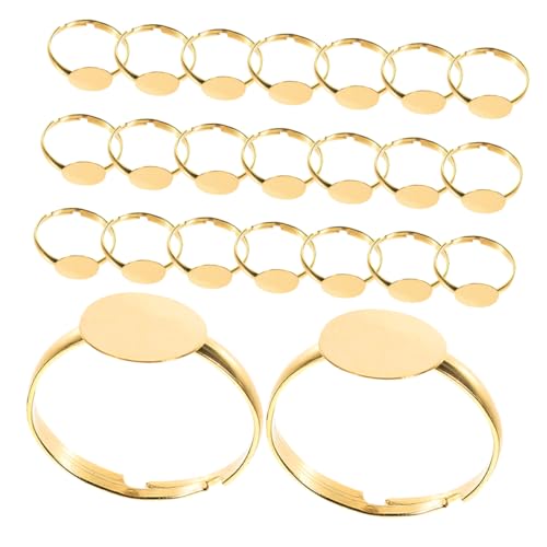 Veemoon 50 Stück Diy Schmuck Ring Settings mit Flachem Pad Verstellbare Bastelringe für Projekte und von Veemoon