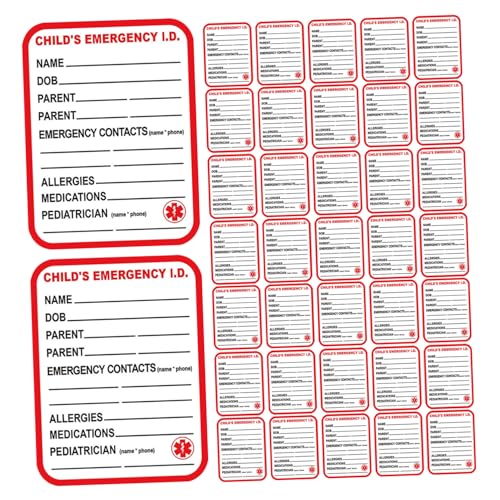 Veemoon 50 Stück Etiketten Für Krankenakten Aufkleber Mit Medizinischen Informationen Für Kindertagesstätten Pflegeheim Kleidungsetiketten Autositzanhänger Notfall Autositz Veemoon 50 Stück Etiketten Für Krankenakten Aufkleber Mit Medizinischen Informationen Für Kindertagesstätten Pflegeheim Kleidungsetiketten Autositzanhänger Notfall Autositz von Veemoon