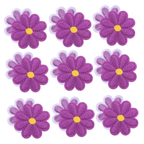 Veemoon 50 Stück Gänseblümchen Bügelflicken mit Hot Melt Kleber Bestickte Blumen Aufnäher zum Aufbügeln und Annähen Starke Haftung Vielseitig für Kleidung Schuhe Hüte DIY Textildekoration von Veemoon