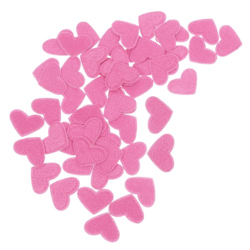 Veemoon 50 Stück Herzförmige Aufnäher zum Aufbügeln und Nähen Bestickte Applikationen für Kleidung Jeansreparatur Taschen und DIY Bastelprojekte Bunte Herz Dekorative Stoffpatches von Veemoon