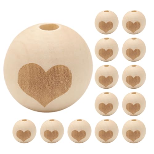 Veemoon 50 Stück Holzperlen mit Natürliche DIY Schmuckperlen für Herz motiv Leichte und Langlebige Holz accessoires zum Auffädeln und Basteln von Armbändern Halsketten Taschenanhängern Veemoon 50 Stück Holzperlen mit Natürliche DIY Schmuckperlen für Herz motiv Leichte und Langlebige Holz accessoires zum Auffädeln und Basteln von Armbändern Halsketten Taschenanhängern von Veemoon