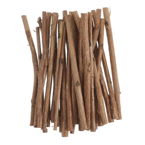 Veemoon 50 Stück Naturhölzernstöcke Foto-Requisite Zweige Holzstäbe lang Holzstöcke basteln Holz klebt Zweige Holzstöcke selber machen Holzhandwerksvorräte Light Brown von Veemoon