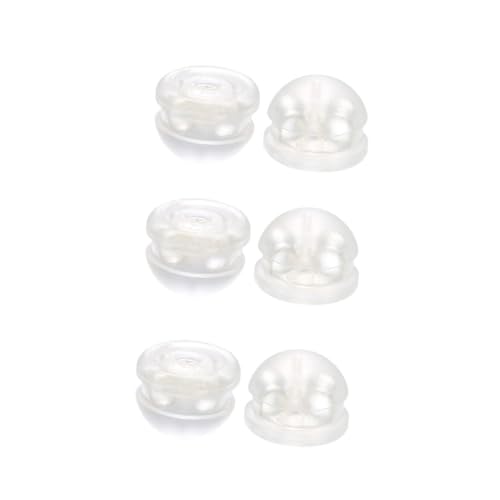 Veemoon 50 Stück Ohrring Verschlüsse Silber Ohrstecker Stopper aus Kupfer und Silikon DIY Schmuckzubehör für Damen Langlebige und Einfache Ohrstecker Sicherung für Ohrringe von Veemoon