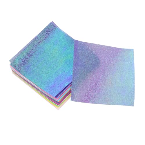 Veemoon 50 Stück Perlenpapier Origami perlmuttfarbenes Origami-Papier doppelseitiges Origami -Papier Krepp funkelnd farbig zartes Malpapier Bastelpapier selber falten Mylar von Veemoon