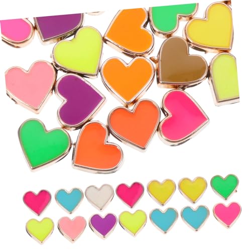 Veemoon 50 Stück Pfirsich-Herz-Großloch-Perlen bastelbedarf heart beads Kreativperlen present ideas handgemachte bunt Schmuck Herstellung Perlen für Heimwerker Spacer Perlen Harz von Veemoon