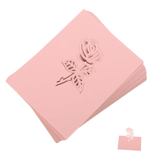Veemoon 50 Stück Rosenmuster Platzkarten für Hochzeit Sitzplatzkarten mit Romantischem Rosa Design Tischdekoration für Hochzeitsfeier und Empfang Namenskarten für Gäste Geeignet für Indoor von Veemoon