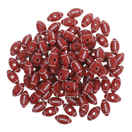 Veemoon 50 Stück Rugby Perlen in Braun DIY Sport Schmuck Zubehör für Halsketten Armbänder Handgemachte Football Bastelperlen für Frauen Volleyball Schmuckprojekte von Veemoon