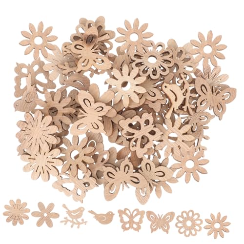Veemoon 50 Stück Teiliges Holzschmetterlinge und Blumen Holzverzierungen aus Langlebigem Naturholz zum Bemalen und Basteln DIY Holzornamente für Scrapbooking Dekoration und Handarbeiten Veemoon 50 Stück Teiliges Holzschmetterlinge und Blumen Holzverzierungen aus Langlebigem Naturholz zum Bemalen und Basteln DIY Holzornamente für Scrapbooking Dekoration und Handarbeiten von Veemoon
