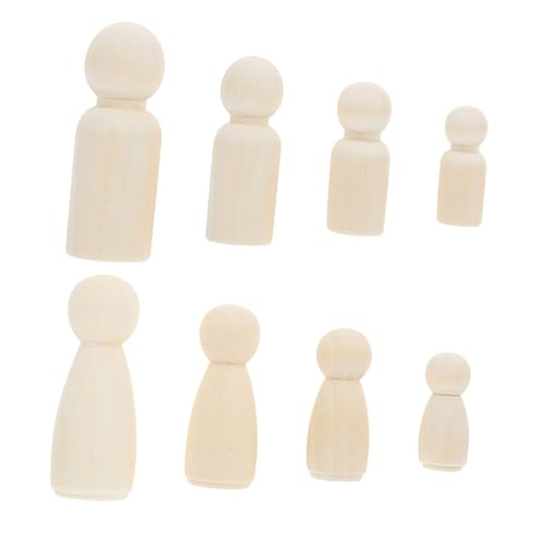 Veemoon 50 Stück Unbemalte Holzfiguren zum Bemalen DIY Holzpuppen Handwerk Kreative Holzdekoration für Glatte Holzmaterialien für Kreative Aktivitäten und Lernaktivitäten von Veemoon
