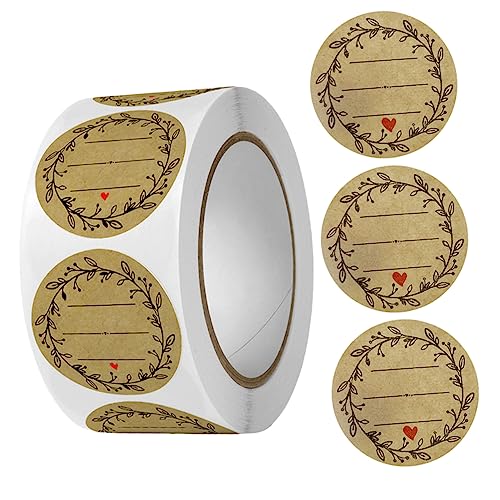 Veemoon 500 Stück Aufkleber Essen trocken abwischbare Etiketten Kuchen Klebetiketten süß scrapbooking sticker scrapbook stickers zubehör Geschenkverpackungen Kraftpapier Khaki von Veemoon