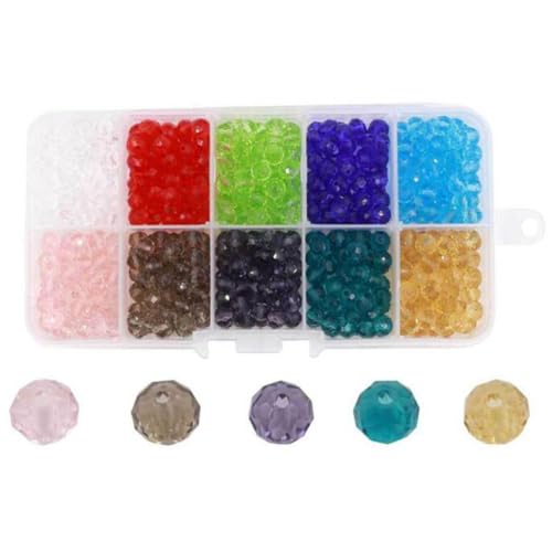 Veemoon 500 Stück Glasperlen Farben Kristall Flache Spacer Perlen DIY Schmuckherstellung Material mit Aufbewahrungsbox für Armbänder Halsketten Basteln Veemoon 500 Stück Glasperlen Farben Kristall Flache Spacer Perlen DIY Schmuckherstellung Material mit Aufbewahrungsbox für Armbänder Halsketten Basteln von Veemoon