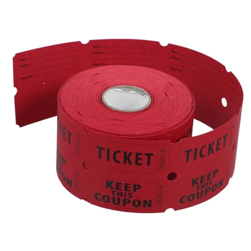 Veemoon 500 Stück Lotterielose Unterhaltungstickets Kinotickets Weihnachtstombola Lose Unterhaltungs Tombola Lose Klassenzimmer Lose Rot 170 G Doppeloffset Papier von Veemoon