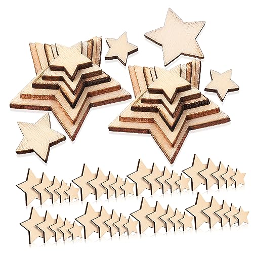 Veemoon 500Stücke Holzsterne Blanko Holzsterne Zur Dekoration Für Bastelprojekte Und Festlichkeiten Natürliche Holzsterne Für Streudeko Und Geschenkverpackungen von Veemoon