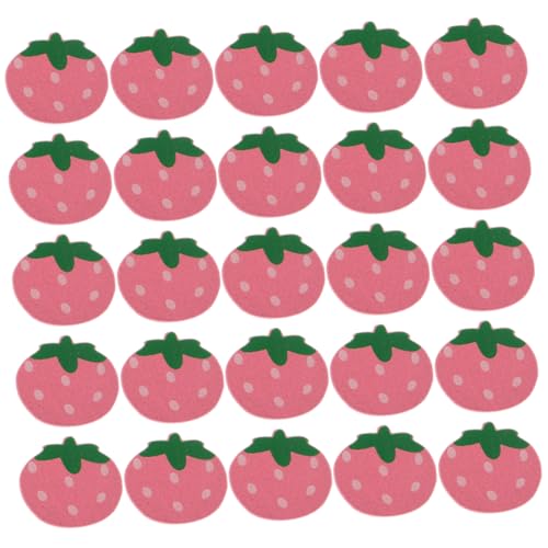 Veemoon 50Stücke Erdbeer Holzknöpfe für DIY und Basteln Langlebig und Vielseitig Einsetzbar für Kleidung Schuhe Taschen und Mehr Zufällige Farben von Veemoon