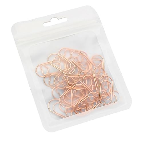 Veemoon 50Stücke Herzförmige Büroklammern aus Hochwertigem Material Kreative Lesezeichen Clips Roségold für Büro Schule und DIY Projekte zur Dekoration von Dokumenten von Veemoon