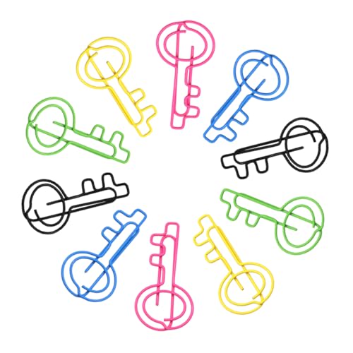 Veemoon 50Stücke Lustige Schlüssel Form Papierklammern Aus Metall Dekorative Büroklammern Für Organisation Unterlagen Schlüssel Geformte Drahtpapierclips Für Büro von Veemoon