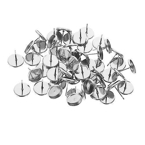 Veemoon 50Stücke Ohrstecker Basis Flache Lünette Ohrring Rohlinge für DIY Schmuck Basteln Langlebig und Vielseitig Einsetzbar von Veemoon
