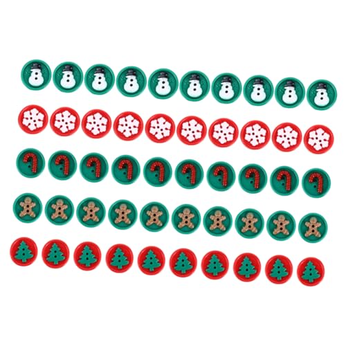 Veemoon 50Stücke Weihnachtliche Harzknöpfe für DIY Projekte Dekorative Nähknöpfe Verschiedenen Designs für Scrapbooking Kartenbasteln und Handarbeiten von Veemoon
