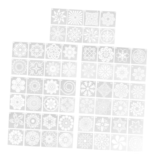 Veemoon 56 Stück Teiliges Mandala Schablonen Set Wiederverwendbare DIY Malvorlagen aus Langlebigem Material Kreative Hohlmuster für Wandbemalung Acrylmalerei und Vielfältige von Veemoon