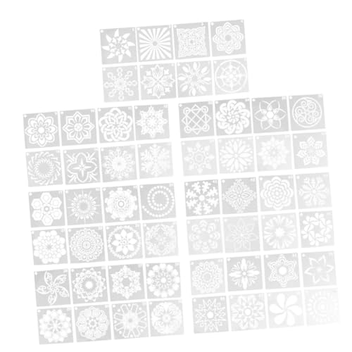 Veemoon 56 Stück Teiliges Mandala Schablonen Set aus Weißem Langlebigem Material Hohldurchbrochenes Design Vielseitig für DIY Wandbemalung Acrylmalerei Scrapbooking und Kreative von Veemoon