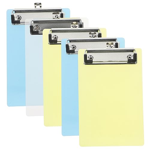Veemoon 5Packung Mini Klemmbrett Transparente Klemmbretter aus Buntem mit Starkem Clip für Notizen für Lehrer und Zufällige von Veemoon