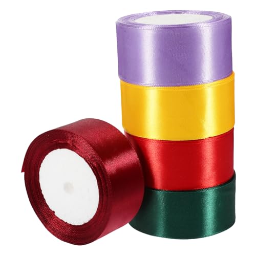 Veemoon 5Rollen Geschenkband Dekorationen Polyesterband Farben Für Geschenkverpackung Basteln Und Dekorieren Breites Elegantes Band Für Hochzeiten Und Feste von Veemoon