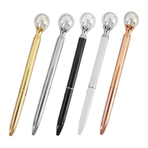 Veemoon 5Stücke Ergonomische Metall Kugelschreiber Für Damen Roségold Und Hochwertige Schreibutensilien Für Schule Und Büro von Veemoon