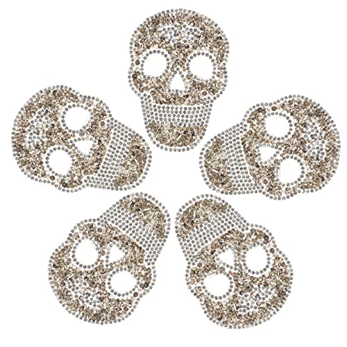 Veemoon 5Stücke Strass Skull Aufbügler Patches Dekorative Klebeflecken Für Kleidung Hüte Und Taschen DIY Bügelbilder Zur Reparatur Und Verschönerung Von Textilien Transparent Veemoon 5Stücke Strass Skull Aufbügler Patches Dekorative Klebeflecken Für Kleidung Hüte Und Taschen DIY Bügelbilder Zur Reparatur Und Verschönerung Von Textilien Transparent von Veemoon