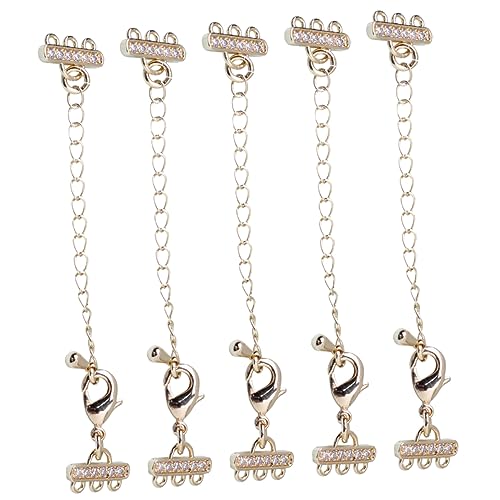 Veemoon 5Stücke Teiliges Halskette Extender mit Karabiner Stilvolle Erweiterungsketten für Armbänder und DIY Schmuckzubehör Goldfarben Reihig Zirkonia Veemoon 5Stücke Teiliges Halskette Extender mit Karabiner Stilvolle Erweiterungsketten für Armbänder und DIY Schmuckzubehör Goldfarben Reihig Zirkonia von Veemoon