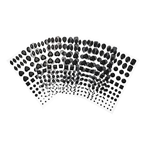 Veemoon 6 Blätter DIY-Diamant-Aufkleber groß Diamond Art Einladung Edelstein-Aufkleber dekorative sticker Dekorative Aufkleber Acrylaufkleber Kristallaufkleber zum Basteln Plastik Black von Veemoon