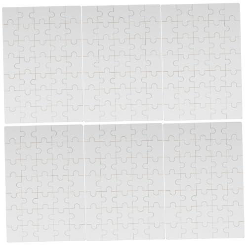Veemoon 6 Blätter Holzpuzzle Blanko Sublimation DIY Jigsaw Puzzle Teile zum Selbstgestalten Hitzebeständig für Bildübertragung Bemalbar für Basteln und Partygestaltung von Veemoon