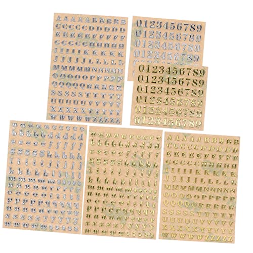 Veemoon 6 Blätter Metallic Aufkleber DIY Buchstaben und Zahlen Aufkleber für Scrapbooking Grußkarten und Bastelprojekte Gemischte Stile Veemoon 6 Blätter Metallic Aufkleber DIY Buchstaben und Zahlen Aufkleber für Scrapbooking Grußkarten und Bastelprojekte Gemischte Stile von Veemoon