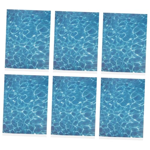 Veemoon 6 Blätter dekorative Aufkleber Miniatursezene Zuglandschaft bodenaufkleber für puppenhaus Dollhouse -Floorboard -Papieraufkleber Dollhouse River Sticker Seeaufkleber Himmelblau von Veemoon