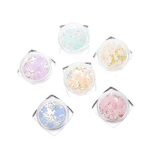 Veemoon 6 Boxen Boxen Nail Ornaments mit Farbwechsel Resin Nagel Charms für Nail Art DIY Langlebige und Sichere Nageldekoration für Frauen und Künstliche Nägel von Veemoon