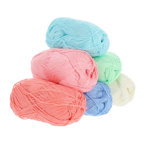 Veemoon 6 Rollen Baumwollgarn zum Selbernähen basteln set textilgarn knitting wool strickliselset vielfältig Häkelgarn Baumwolle Baumwollgarn für Geschirrtücher Strickgarn aus Baumwolle von Veemoon